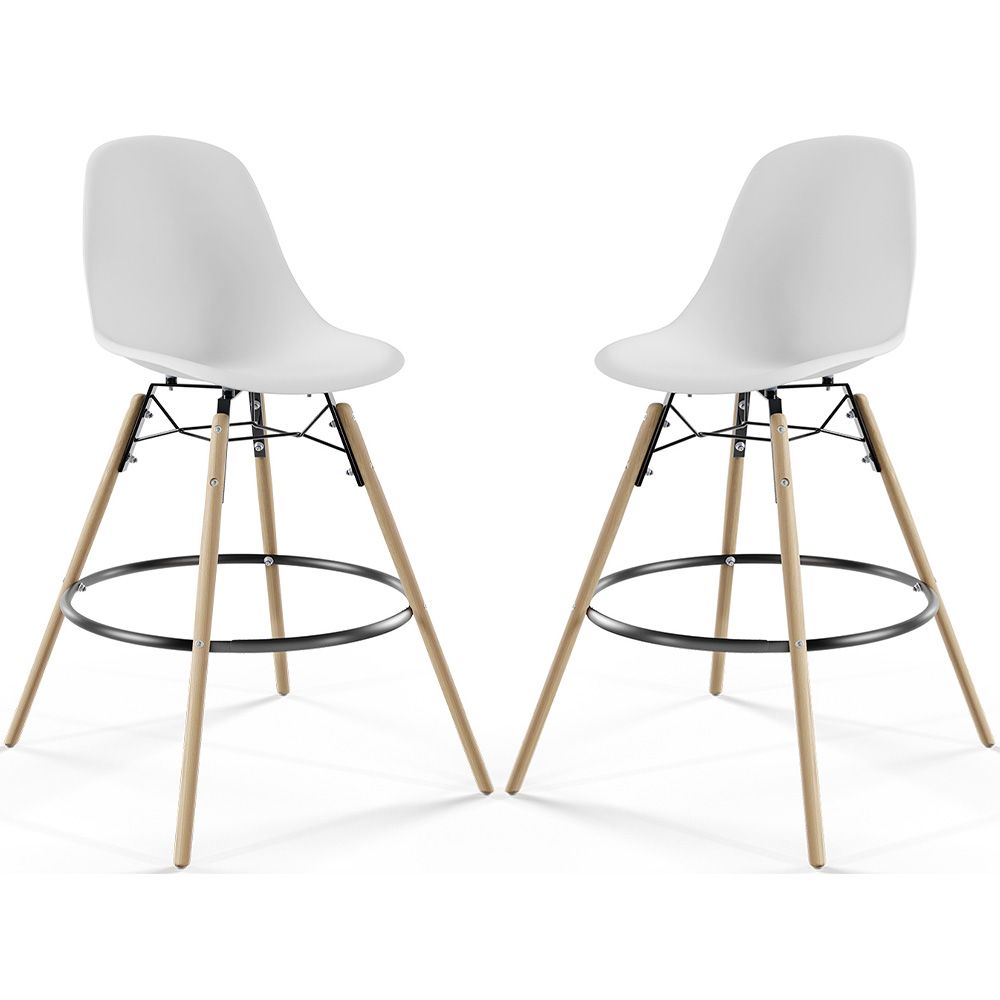 Banco de Bar - Design Escandinavo - Pernas de Madeira - Pack de 2 - Skögur image 8