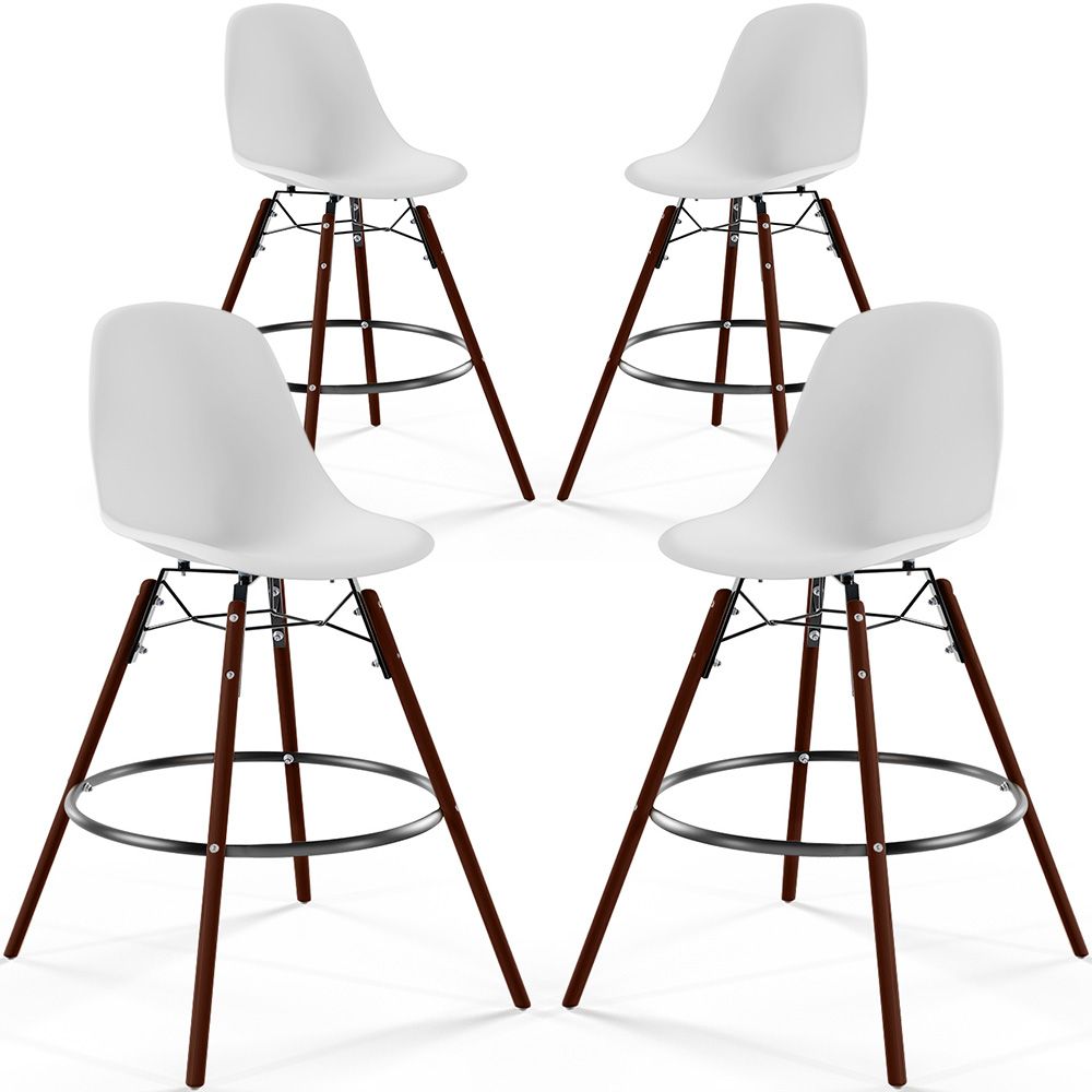 Bancos de Jantar - Design Escandinavo - Pernas de Madeira Escura - Pack de 4 - Skögur image 8
