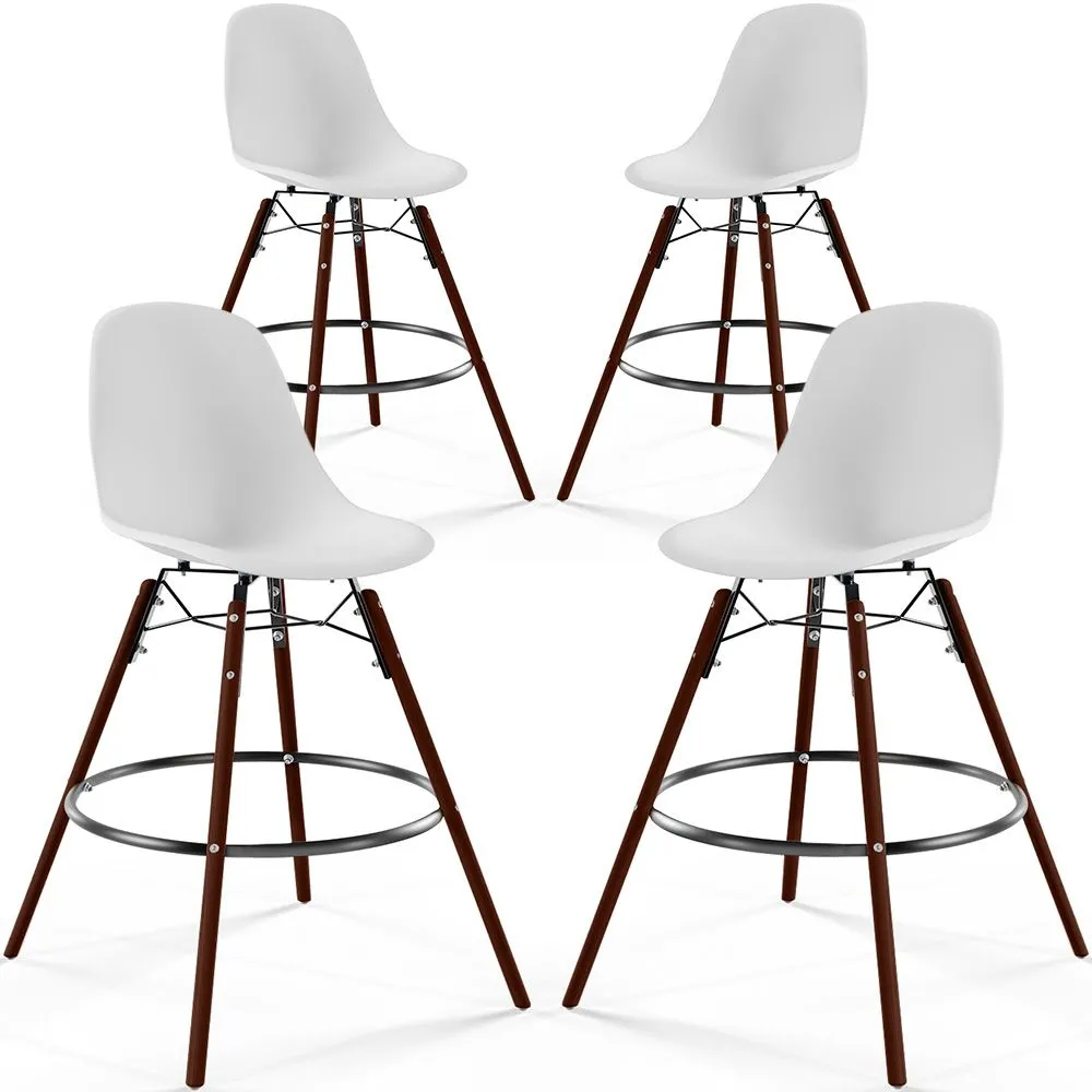 Bancos de Jantar - Design Escandinavo - Pernas de Madeira Escura - Pack de 4 - Skögur image 8