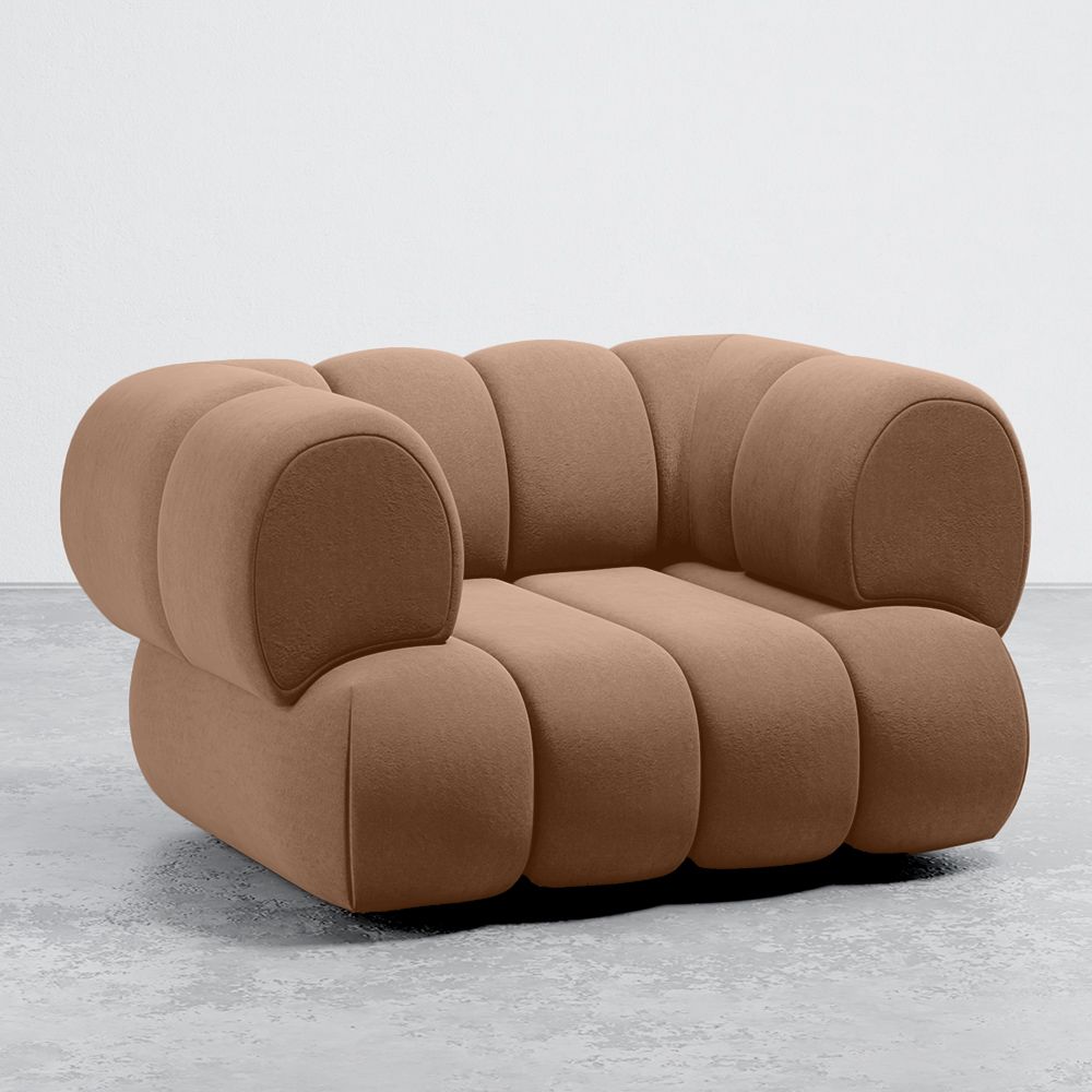 Poltrona Estofada em Veludo - Estilo Moderno - Curvo Velvet image 8