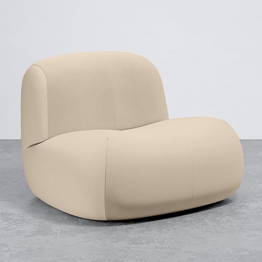 Cadeirão Moderno Minimalista Design Curvo Estofado em Veludo - Conforto e Estilo Contemporâneo - Büba image 8