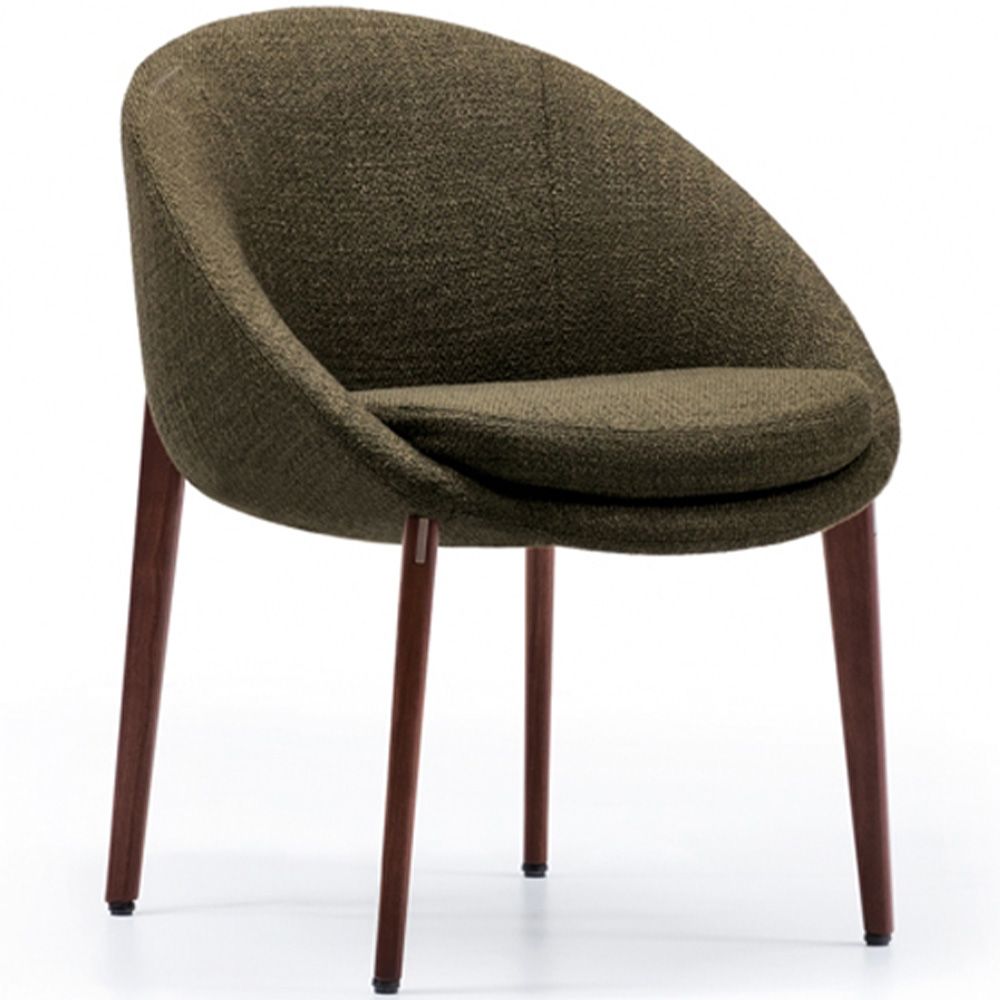 Cadeira de Jantar Estofada com Pés de Madeira - Design Moderno para Restaurantes e Hotéis de Luxo image 8
