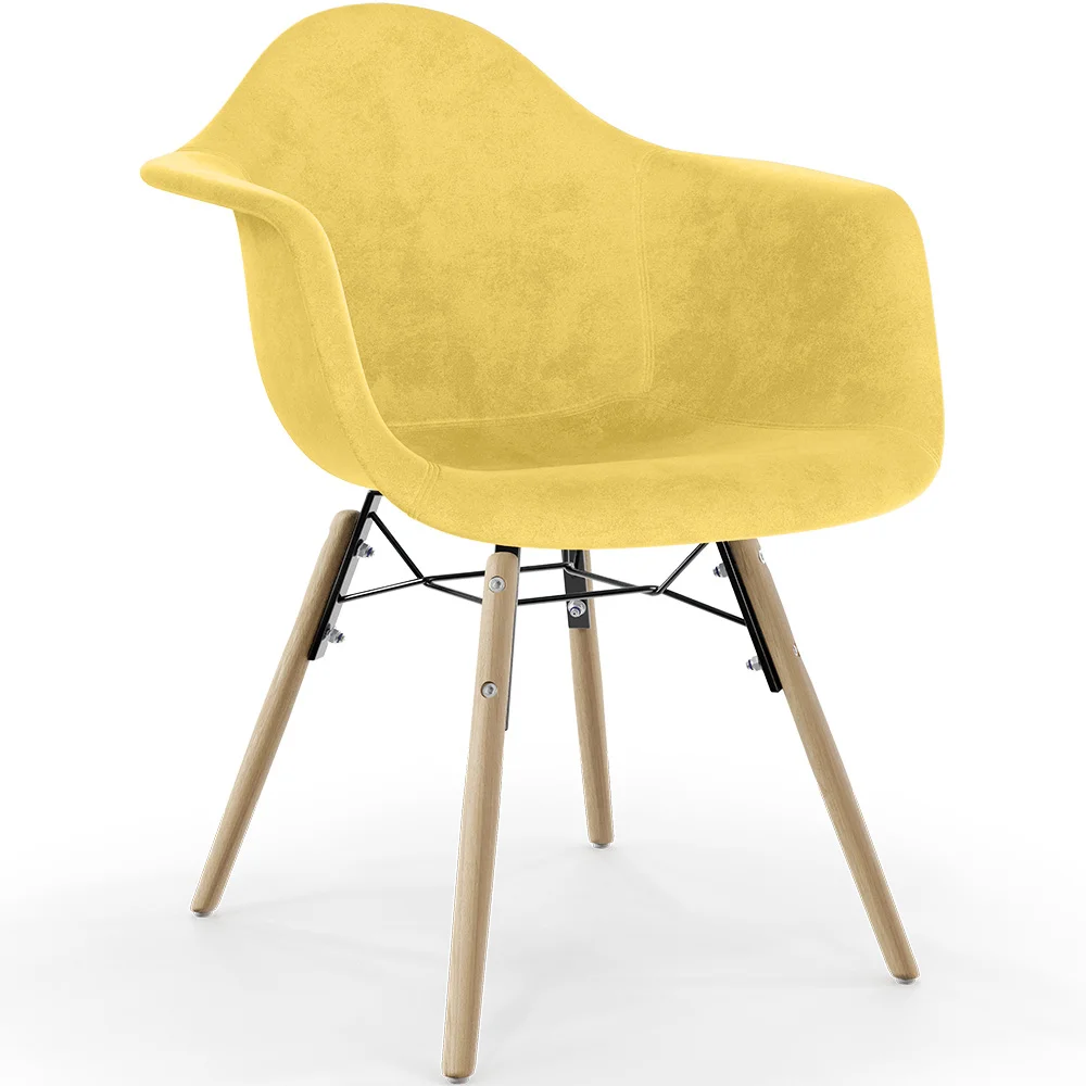 Cadeira de Jantar em Veludo - Design Escandinavo e Pés de Madeira - Nordika image 8