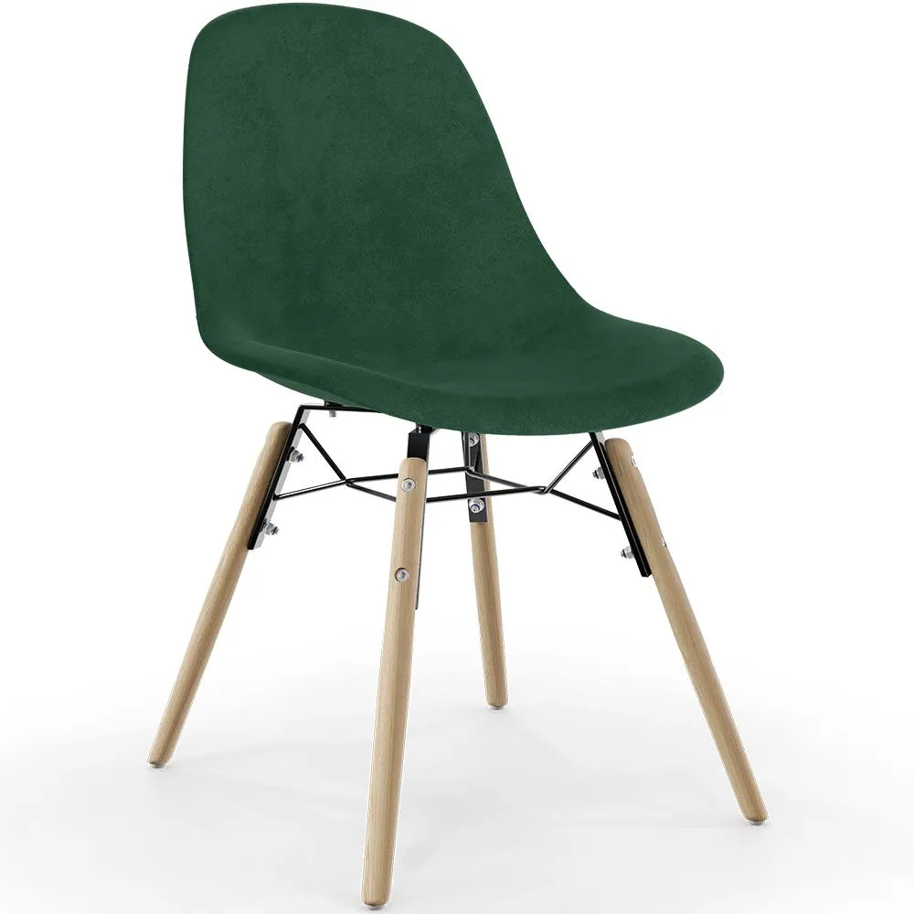 Cadeira de Jantar em Veludo - Design Escandinavo e Pés de Madeira - Skögur image 8