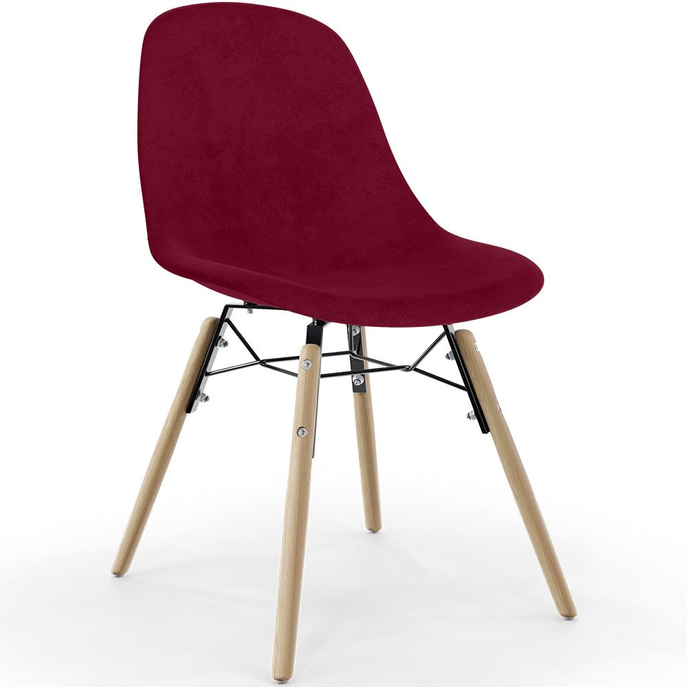 Cadeira de Jantar em Veludo - Design Escandinavo e Pés de Madeira - Skögur image 8