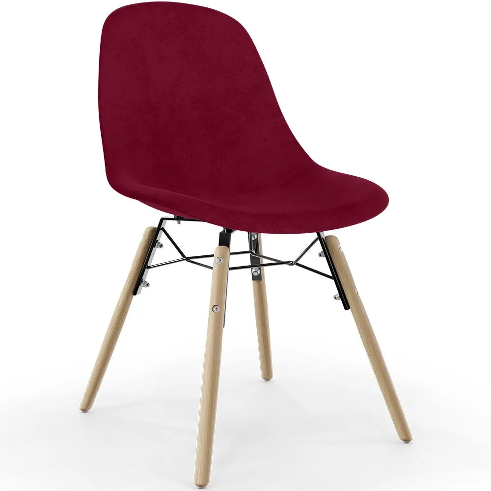 Cadeira de Jantar em Veludo - Design Escandinavo e Pés de Madeira - Skögur image 8