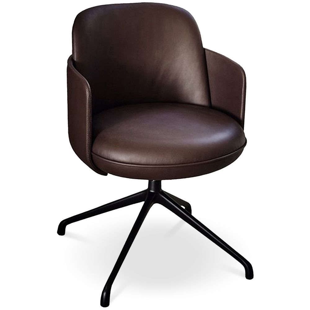 Cadeirão Giratório Estofado em Couro - Design Moderno para Escritórios e Hotéis de Luxo - Carla image 8