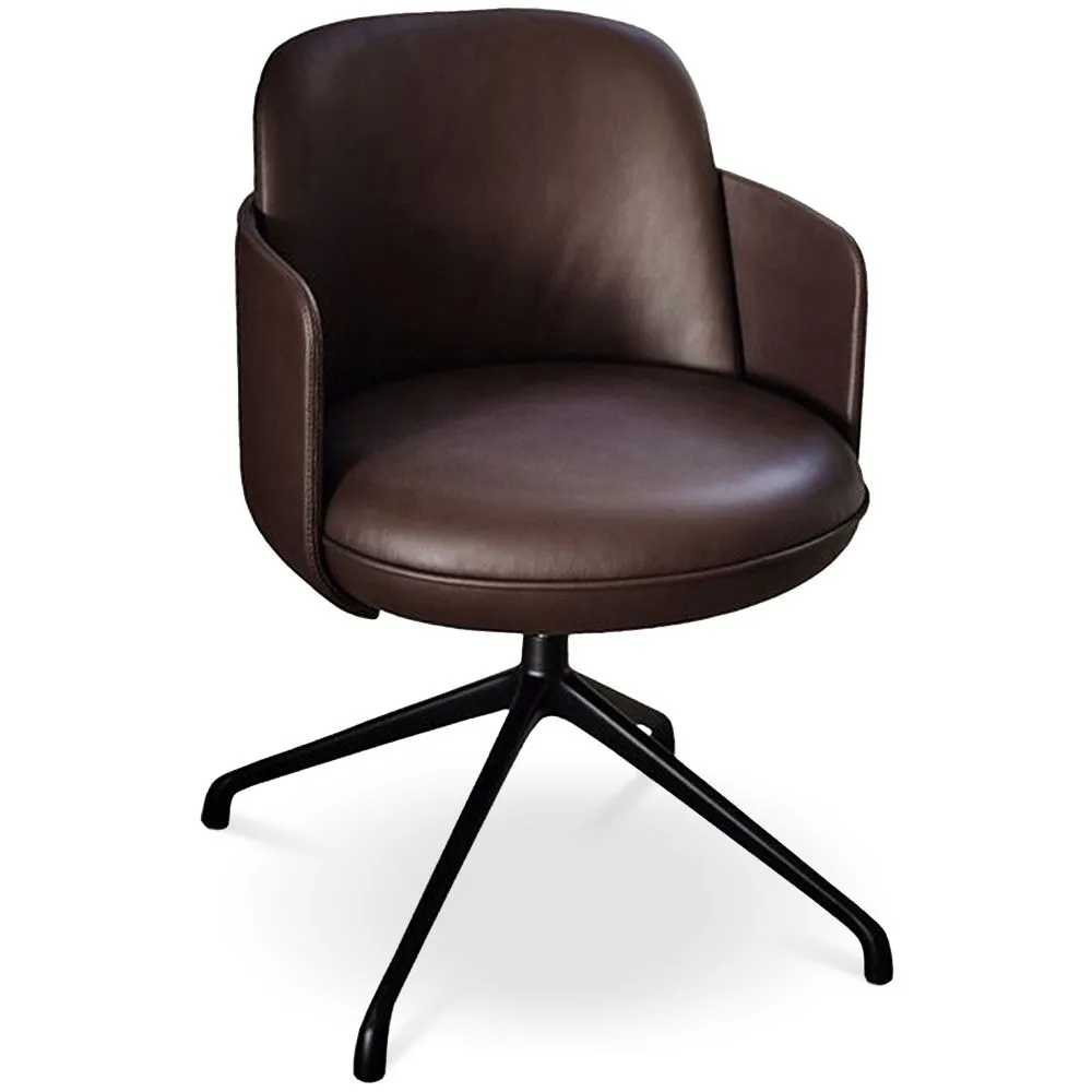 Cadeirão Giratório Estofado em Couro - Design Moderno para Escritórios e Hotéis de Luxo - Carla image 8