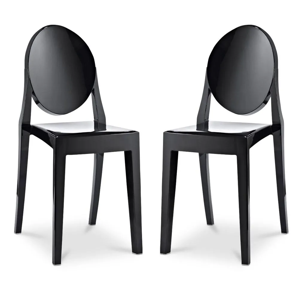 Conjunto de 2 cadeiras de jantar transparentes - Victoria Queen image 8