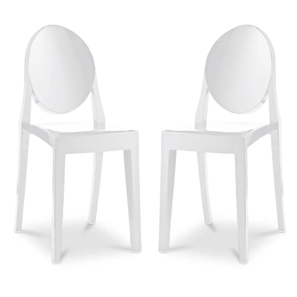 Conjunto de 2 cadeiras de jantar transparentes - Victoria Queen image 8
