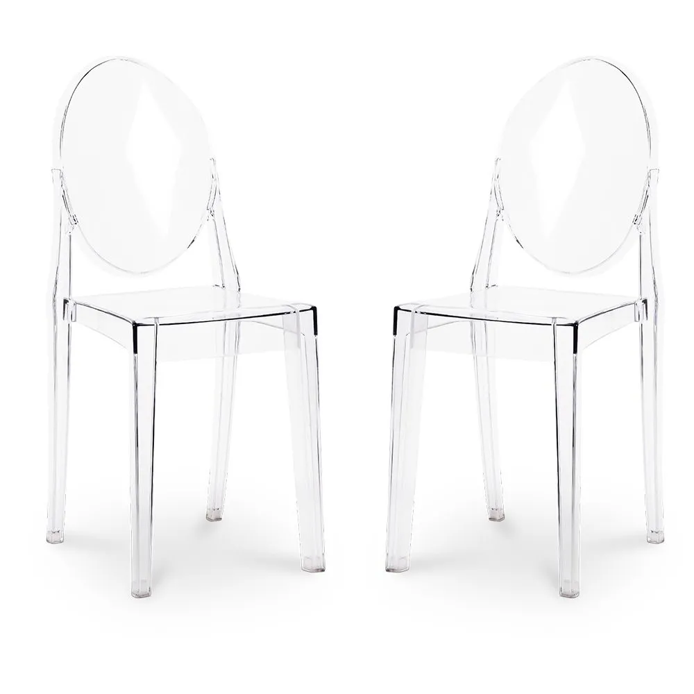 Conjunto de 2 cadeiras de jantar transparentes - Victoria Queen image 8