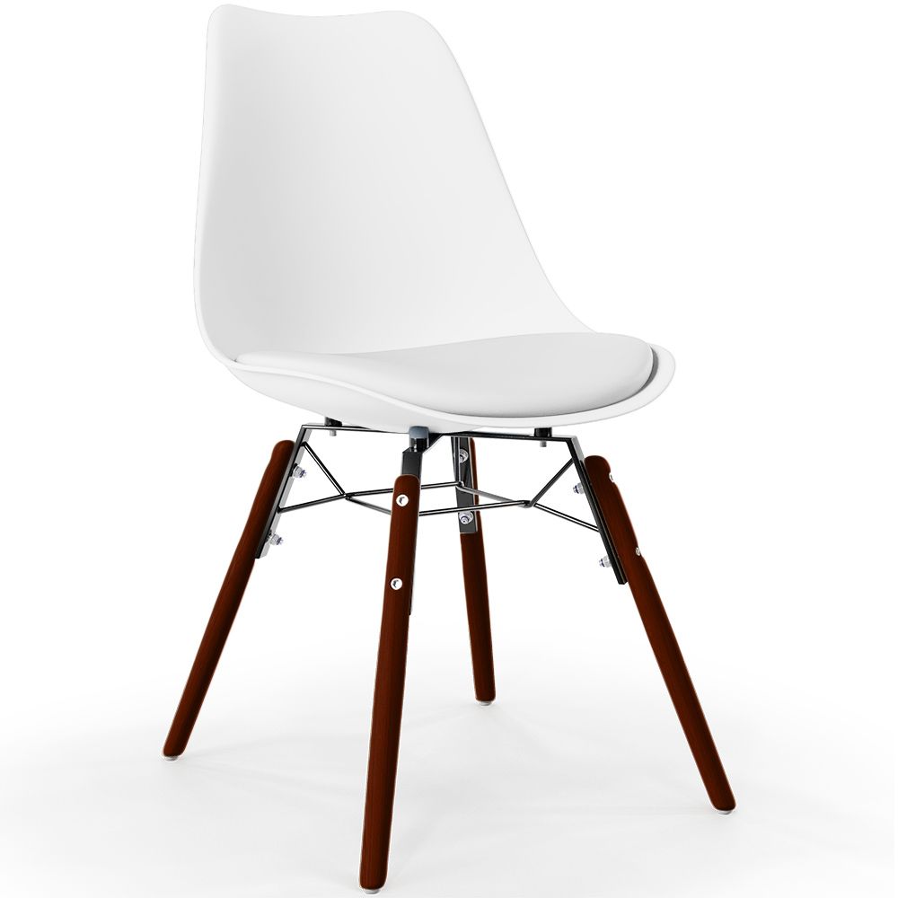 Cadeira de Jantar com Almofada - Design Escandinavo e Pés de Madeira Escura - Skögur image 8