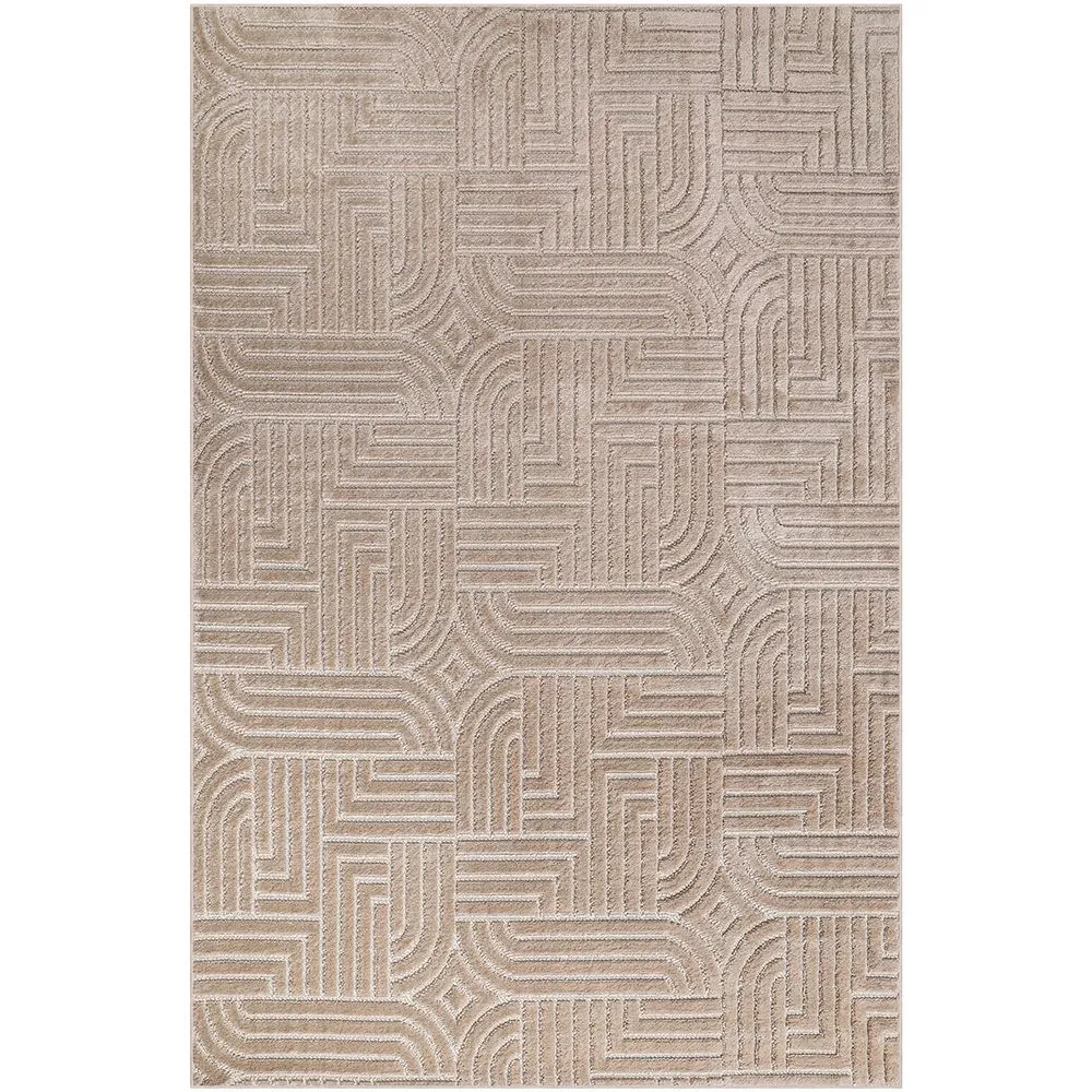 Tapete Grande com Design Contemporâneo e Moderno - Bege (160x230 cm) - Rococo image 8