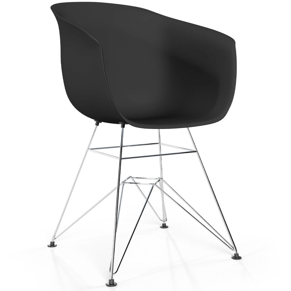 Cadeira de Jantar - Design Escandinavo - Pés Cromados - Polin image 8
