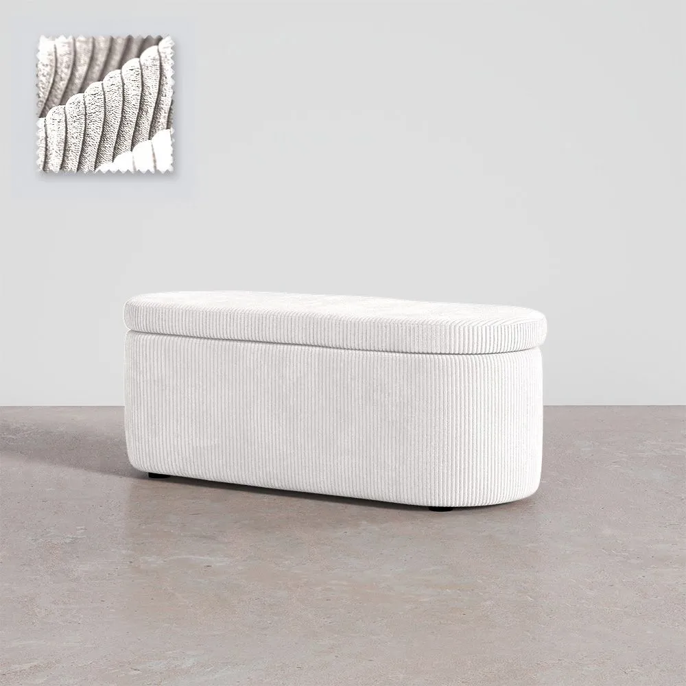 Banco Com Arrumação Interna Estofado Em Tecido Veludo Cotelê - Eiren image 8