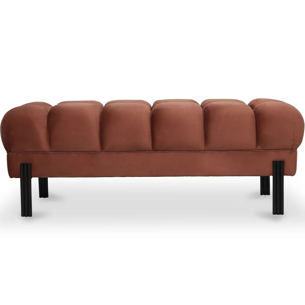 Banco Estilo Chesterfield Estofado Em Veludo Com Pernas De Ferro - Hamptons image 8