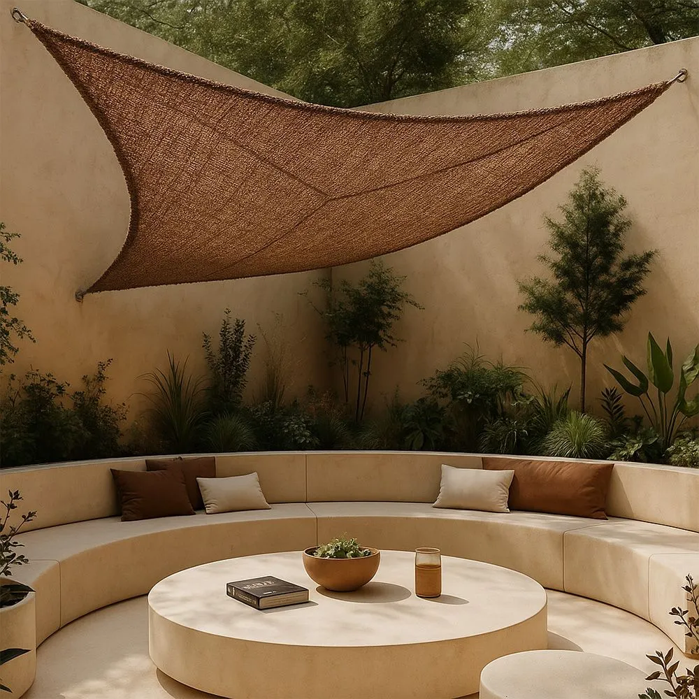 Toldo fibra de coco 5x5x5M - Vela de sombra 100 % Natural image 8