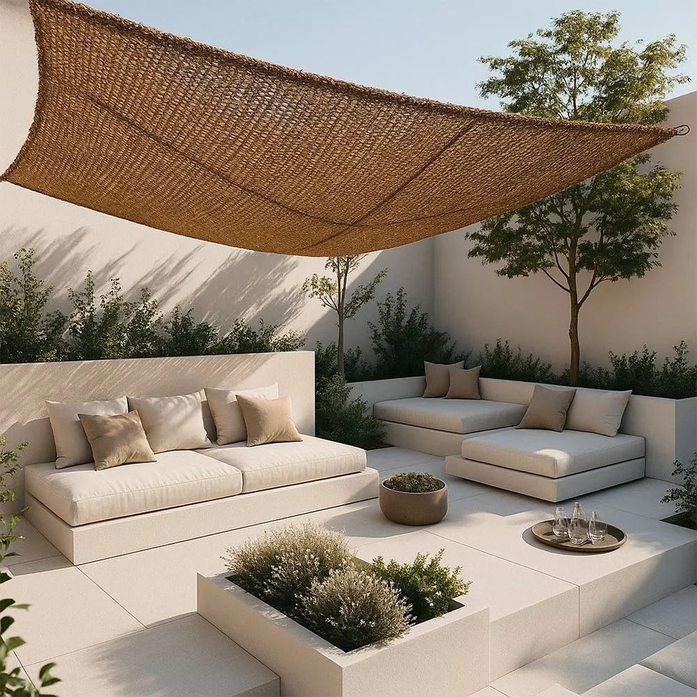 Toldo fibra de coco 4x4M - Vela de sombra 100 % Natural image 8