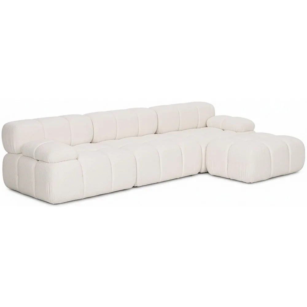 Sofá Modular Chaise Longue Estofado em Tecido Bouclé - 3/4 lugares - Bianca image 8