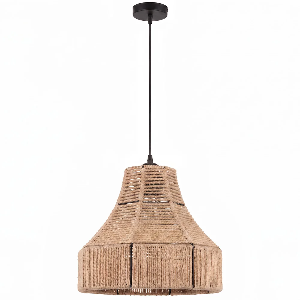 Luminária Pendente Corda Natural e Metal – Estilo Boho – Design Artesanal – Lorena image 8