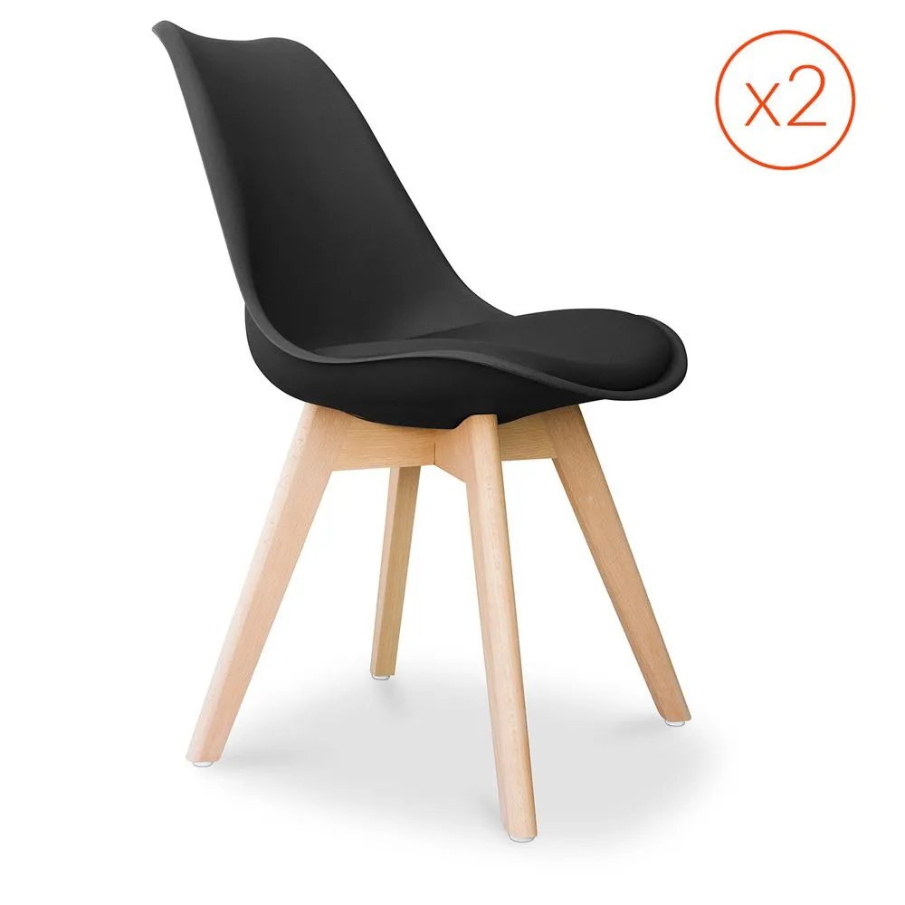Lote de 2 Cadeiras Denisse com almofada Design Escandinavo - Mate image 8