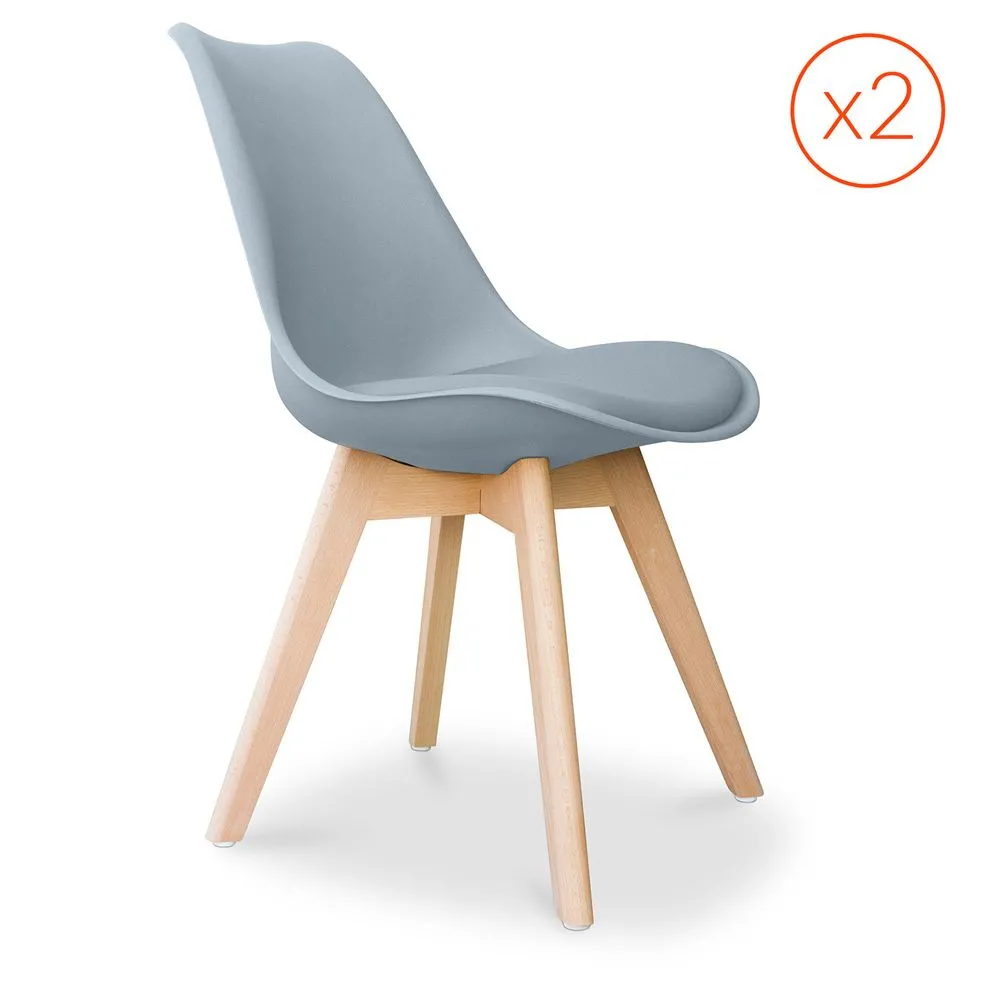 Lote de 2 Cadeiras Denisse com almofada Design Escandinavo - Mate image 8