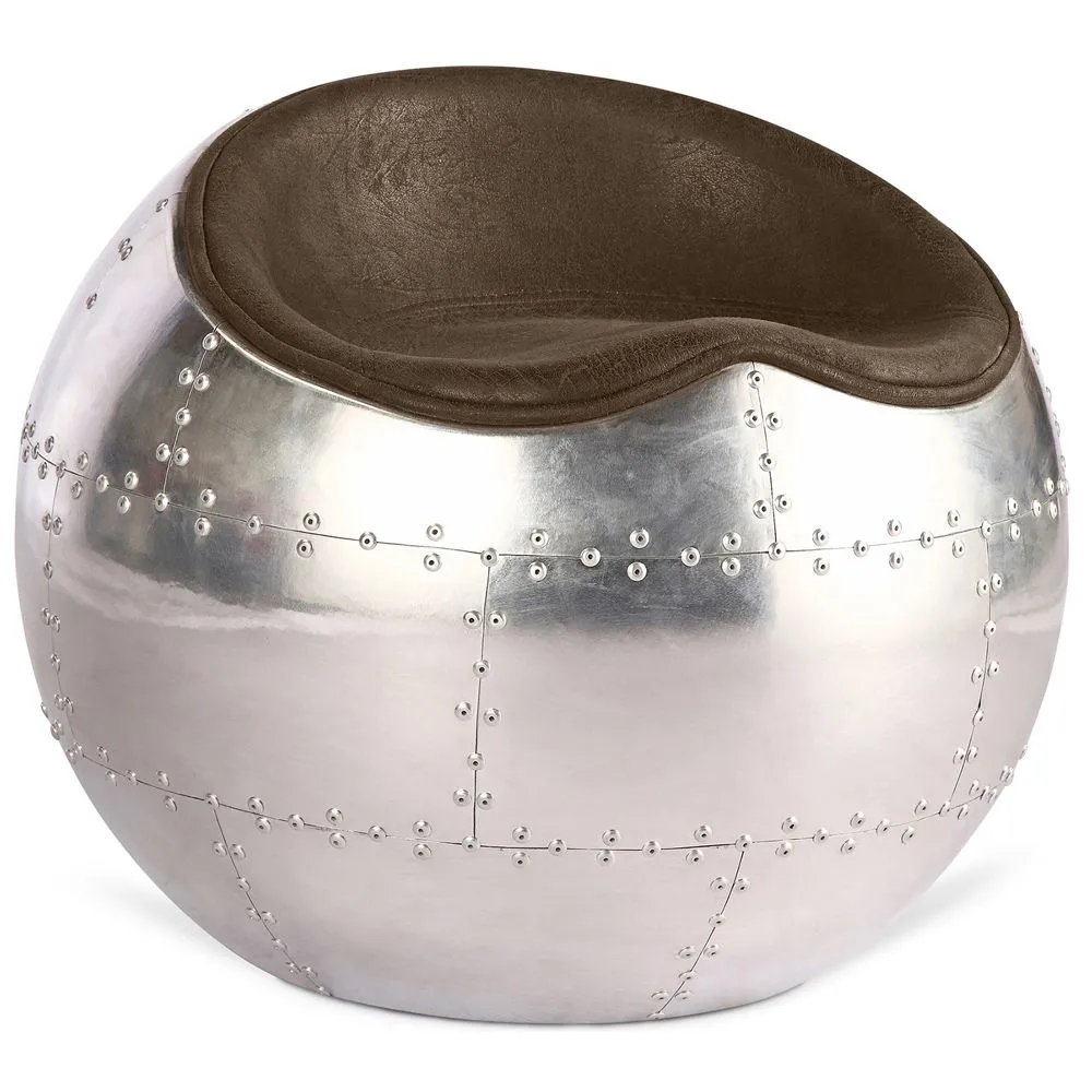 Cadeira da sala de estar - Cadeira Ball Design - Couro e Metal - Círcul image 8
