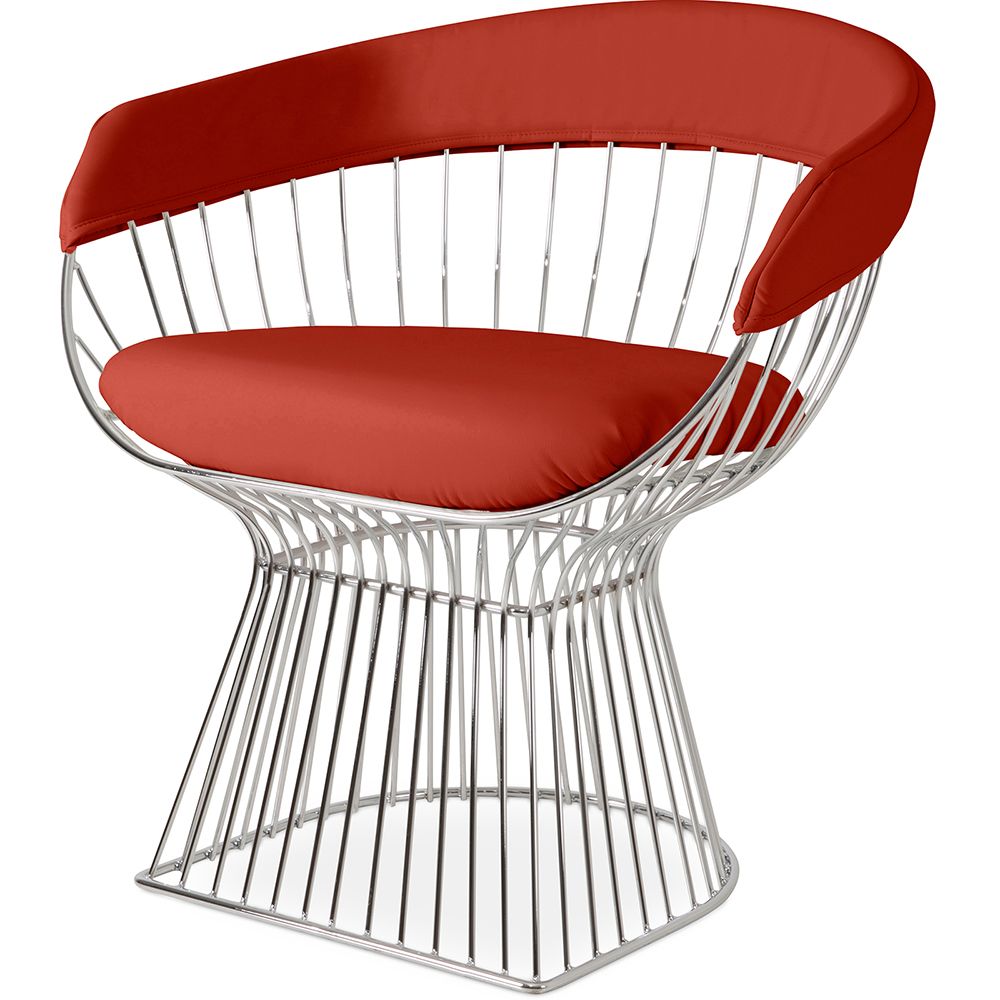 Cadeira de jantar com braços - Couro e metal - Barrel image 8