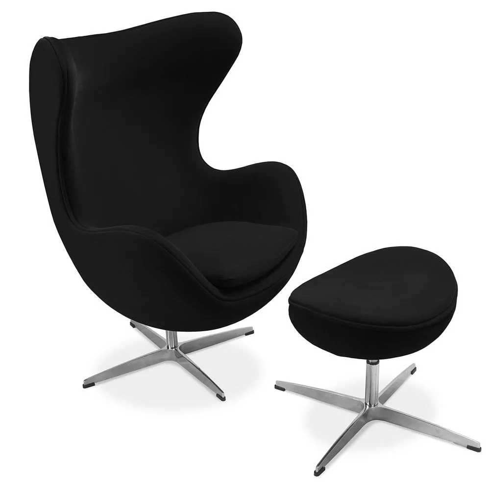Poltrona com apoio para os pés em design de ovo - Estofada em tecido - Brave image 8
