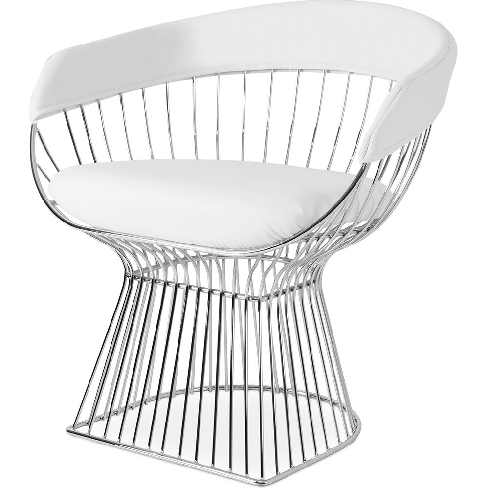 Cadeira de Jantar com Apoio de Braços - Couro e Metal - Barrel image 8