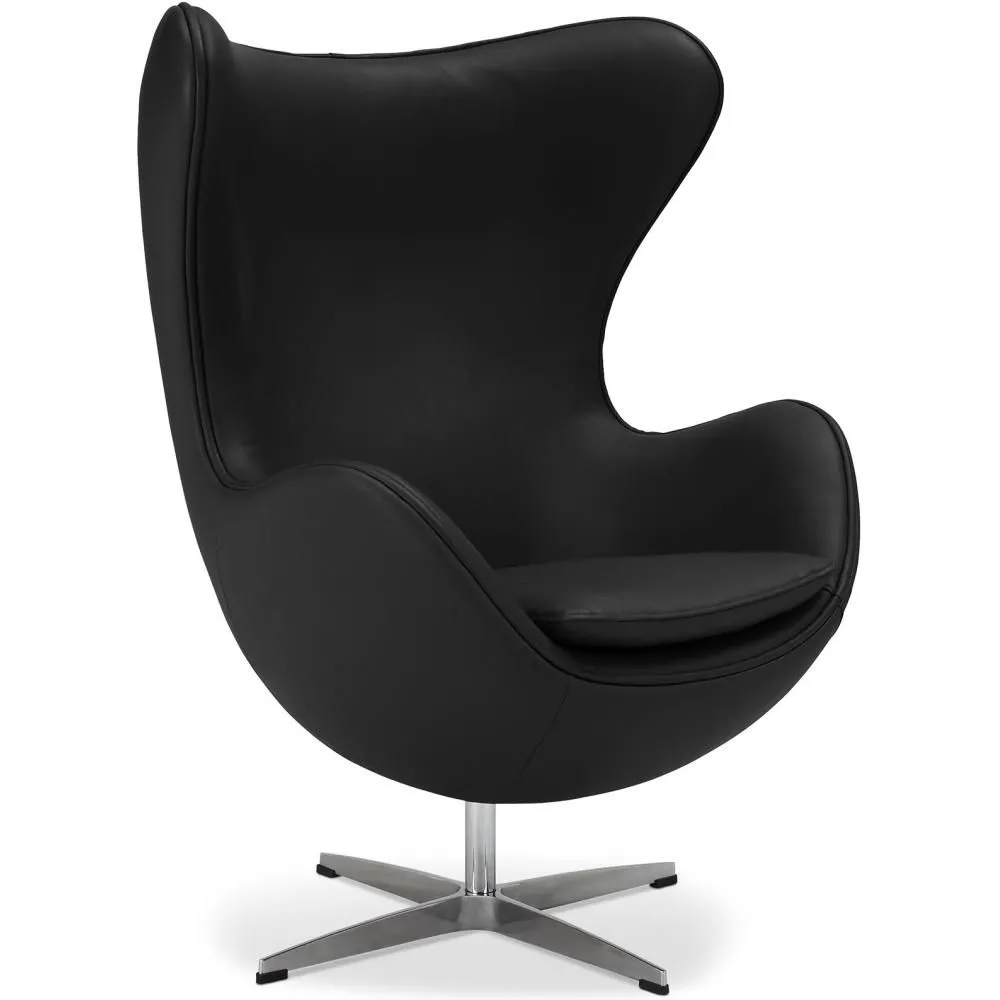 Poltrona com braços - Estofamento em couro - Design em forma de ovo - Brave image 8