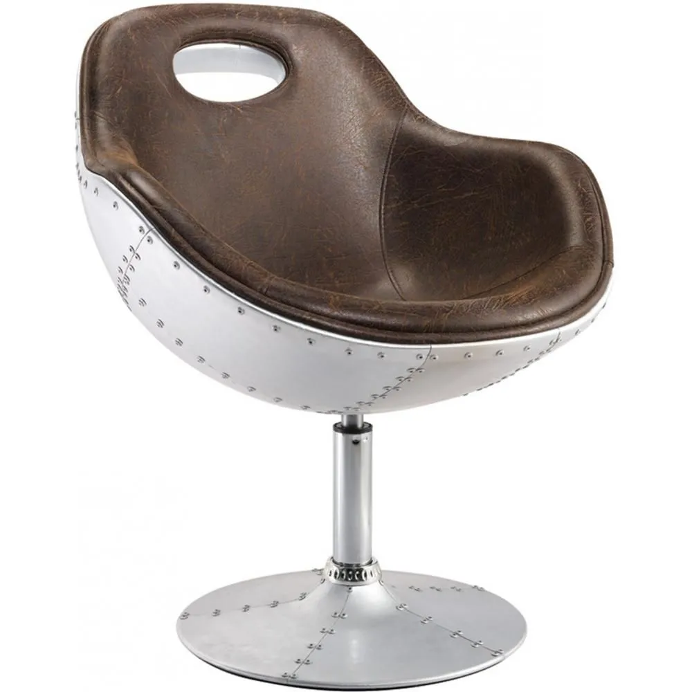 Sofá Giratório de Design Aviador - Estofado em PU image 8