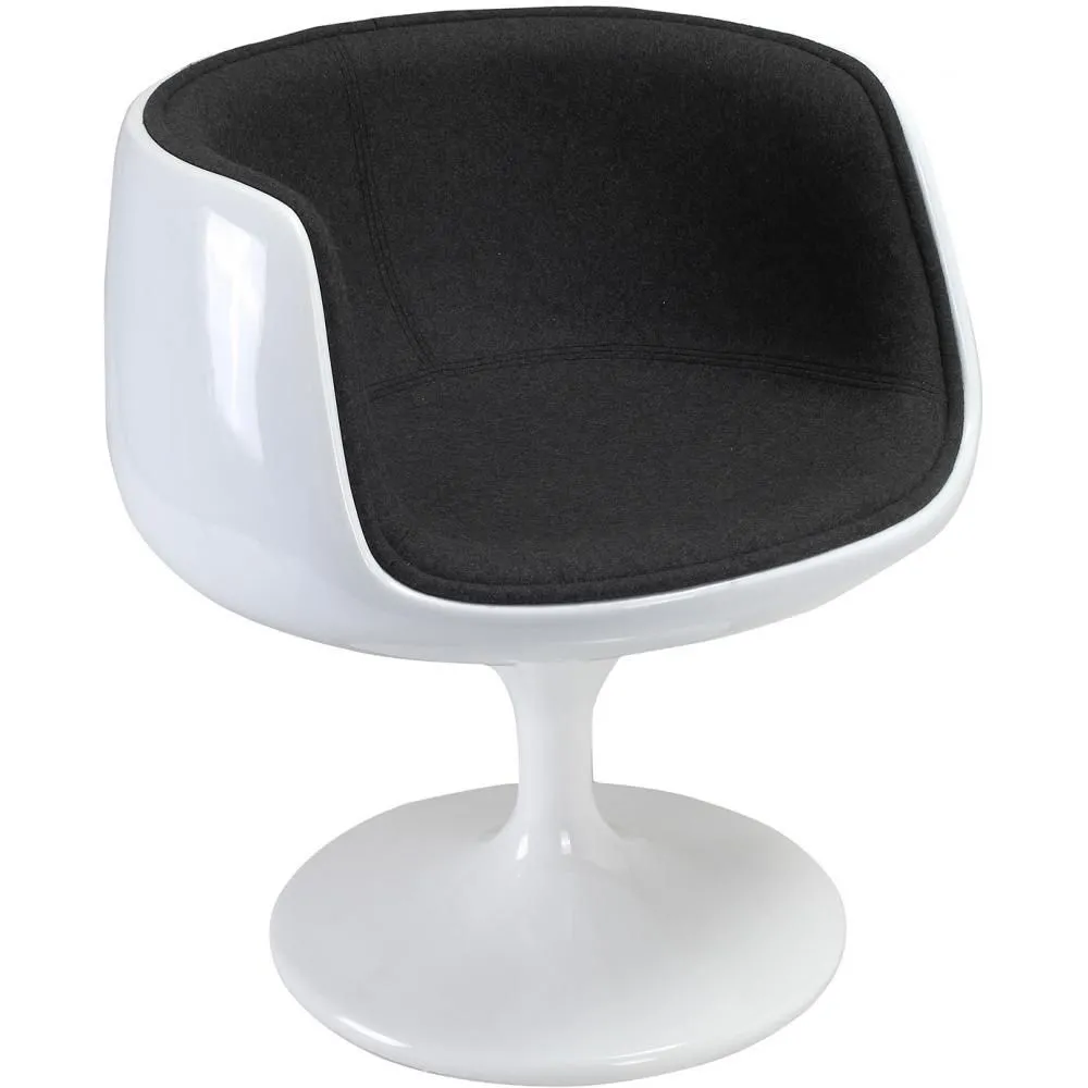 Cadeira Lounge - Cadeira de design branca - Estofada em tecido - Geneva image 8