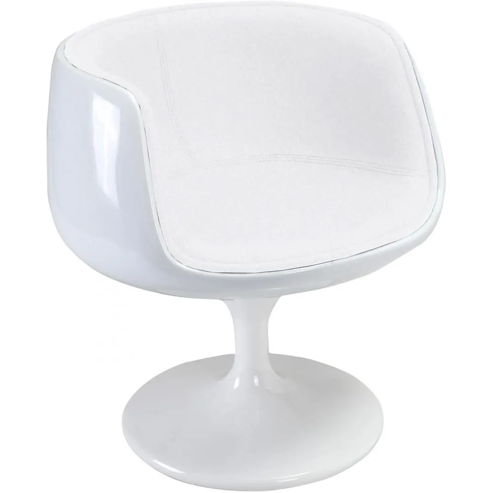 Cadeira Lounge - Cadeira de design branca - Estofada em tecido - Geneva image 8