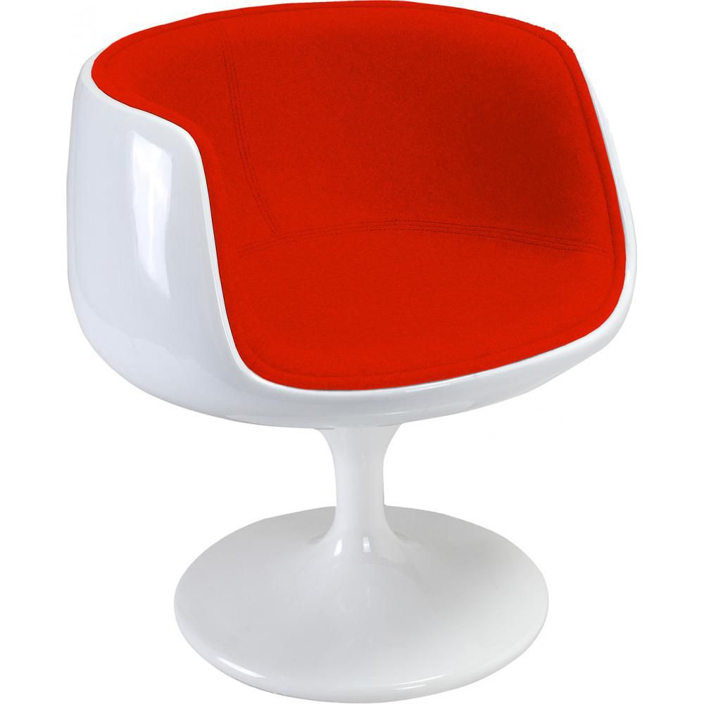 Cadeira Lounge - Cadeira de design branca - Estofada em tecido - Geneva image 8