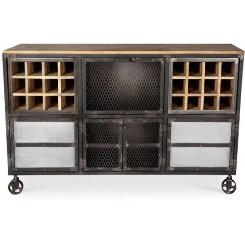 Armário para vinhos com rodas - Design industrial - Avara image 8