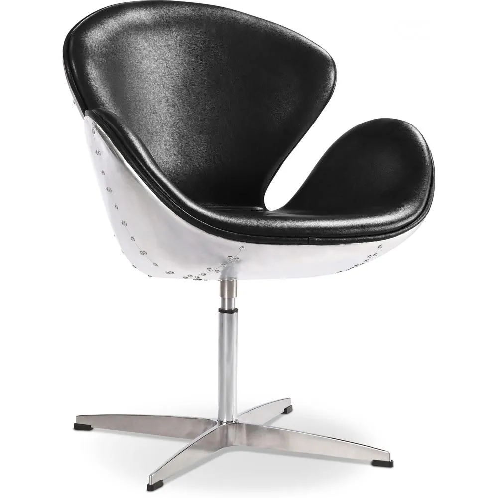 Cadeira com braços - Estilo aviador - Estofada em couro - Via image 8