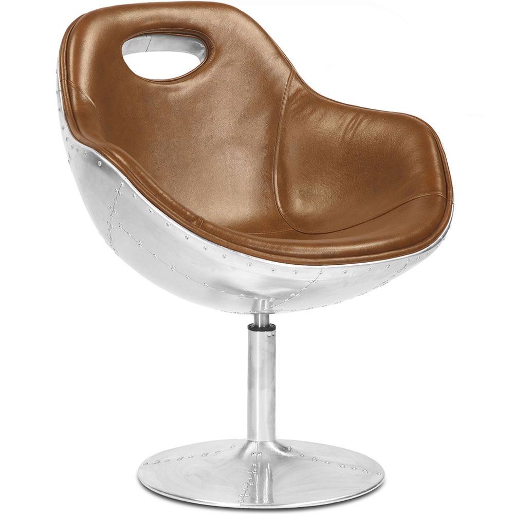 Poltrona com Braços - Estilo Aviador - Couro - Tulip image 8