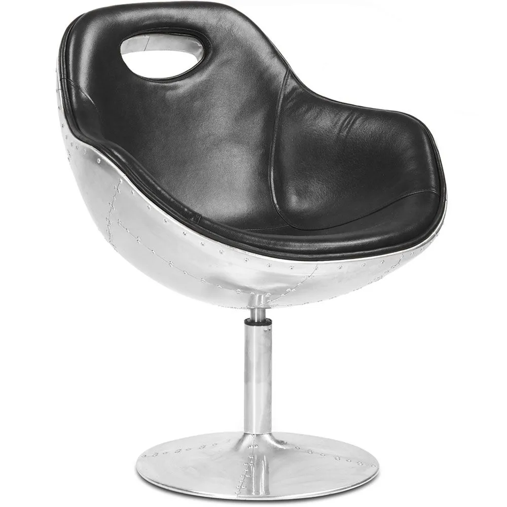 Poltrona com Braços - Estilo Aviador - Couro - Tulip image 8