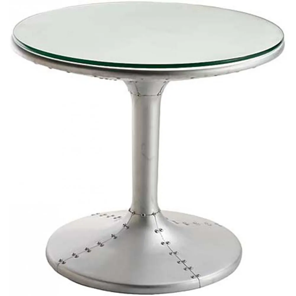 Mesa de centro redonda - Mesa auxiliar estilo aviador - Metal - Tulip image 8