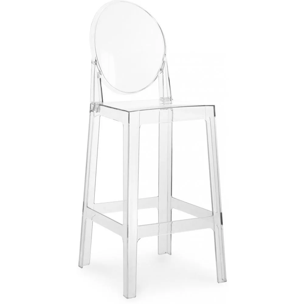 Banco Bar com Encosto - Design Transparente - 65cm - Victoria Queen image 8