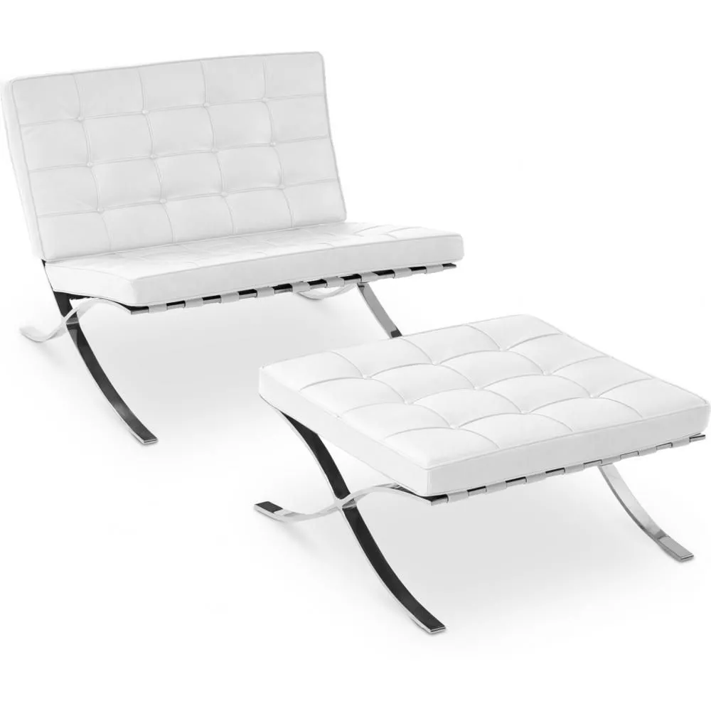 Poltrona de Design com Descanso de Pés - Estofado em Couro Sintético - Town image 8