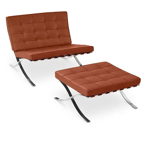Poltrona de Design com Descanso de Pés - Estofado em Couro Sintético - Town image 8
