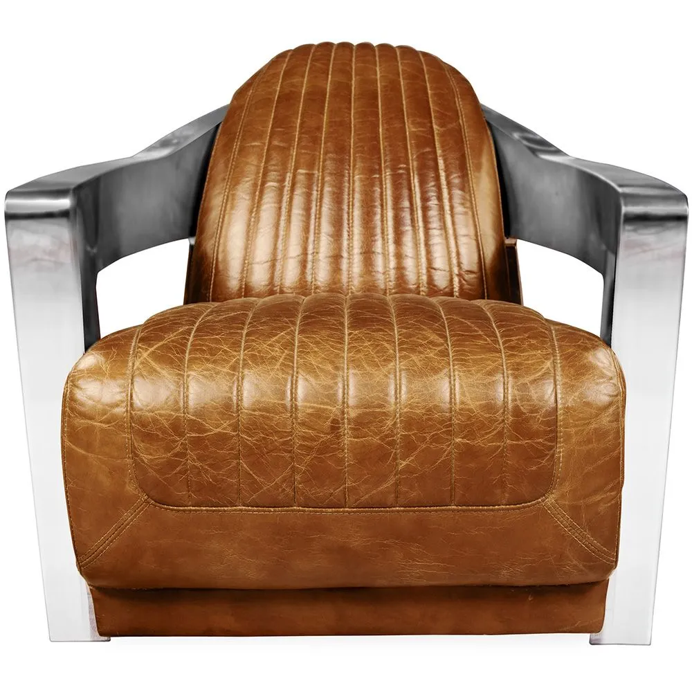 Cadeira de design com braços - Estofada em couro - Lounge image 8