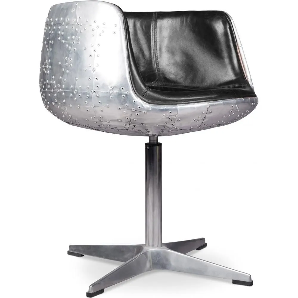 Cadeira Lounge - Cadeira de design - Couro e metal - Conhaque image 8