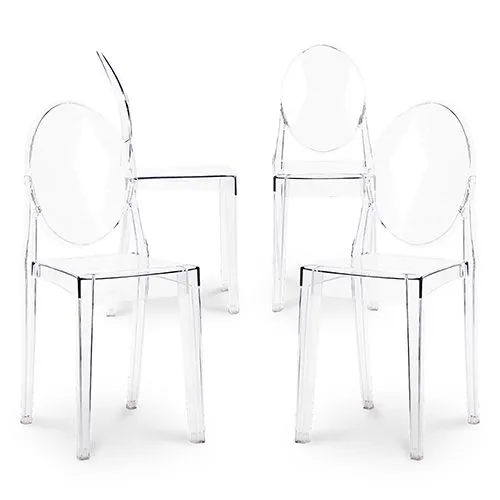 Pack de 4 Cadeiras de Jantar Transparentes - Victoria Queen image 8