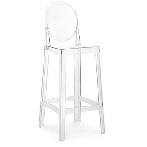 Banco Bar com Encosto - Design Transparente - 75cm - Victoria Queen image 8
