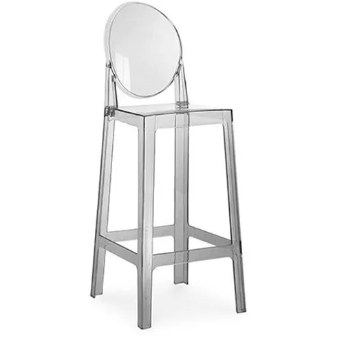Banco Bar com Encosto - Design Transparente - 75cm - Victoria Queen image 8