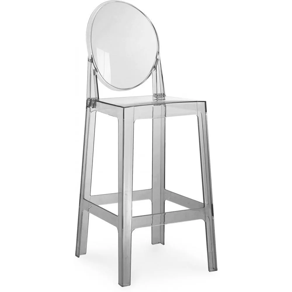 Banco Bar com Encosto - Design Transparente - 65cm - Victoria Queen image 8