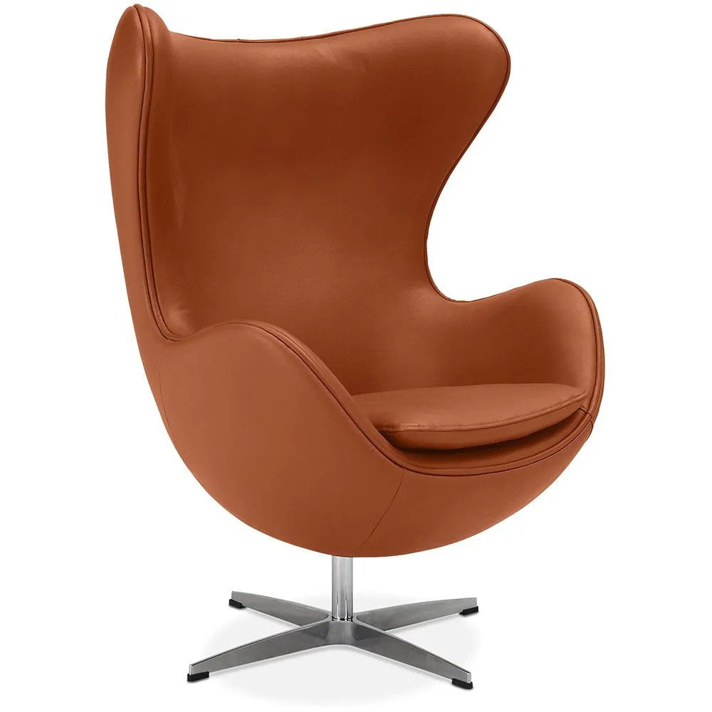 Poltrona com braços - Estofamento em couro - Design em forma de ovo - Brave image 8